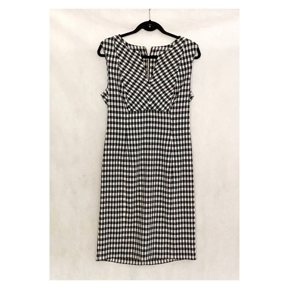 Calvin Klein Sleeveless Houndstooth Pattern Dress - Picture 9 of 11